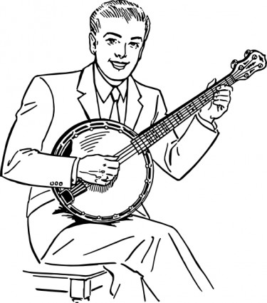 Homem tocando banjo clip art