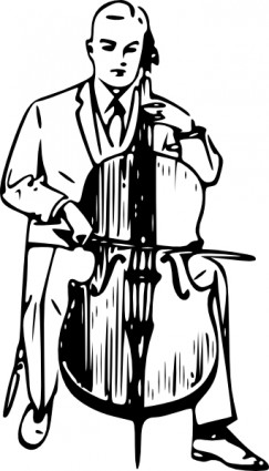 hombre tocando el violonchelo clip art