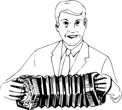 hombre tocando prediseñadas de concertina