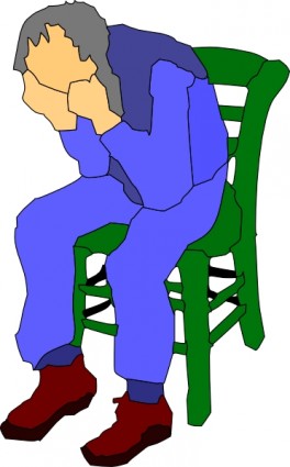 椅子のクリップアートに坐っていた男