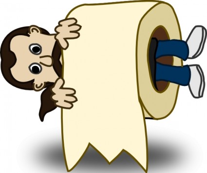 mężczyzna papier toaletowy rolki clipart