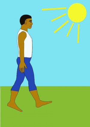 uomo a piedi ClipArt giornata di sole