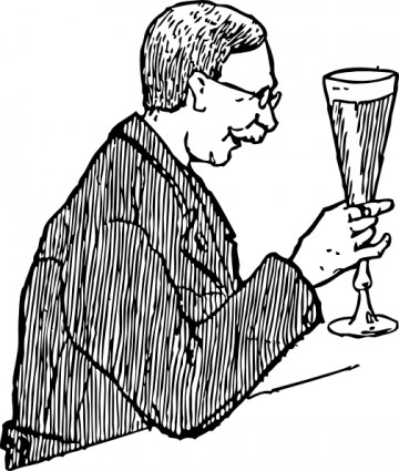 رجل مع الجعة الزجاج قصاصة فنية
