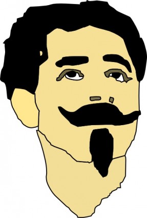 Mann mit Schnurrbart und Spitzbart ClipArt