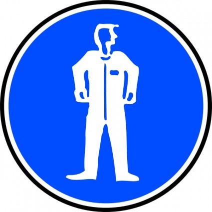protection corporelle obligatoire bleu signe autocollant clipart