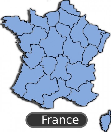 Karte von Frankreich-ClipArt