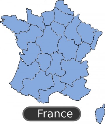 mapa da arte de grampo de França