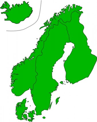 خريطة للدول الإسكندنافية قصاصة فنية