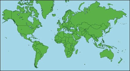 mapa do vetor de mundo