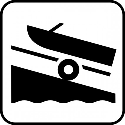 mapa de símbolos barco reboque clip-art