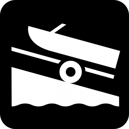 Mapa symbole łódź przyczepy clipart