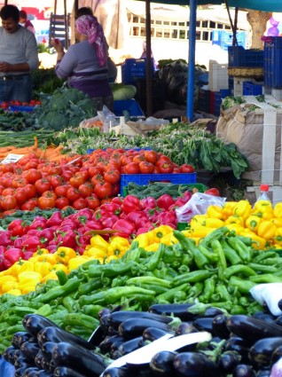 시장 야채 음식