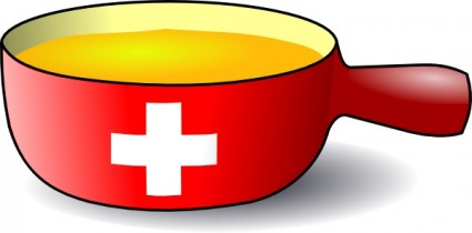 Martoufa caquelon szwajcarskiego fondue clipart