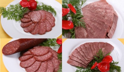 foto ad alta definizione intestinale salame crudo di carne