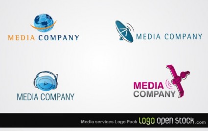 メディア サービスのロゴ パック