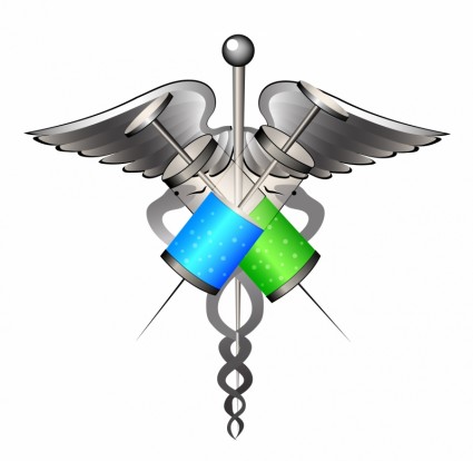 símbolo médico com seringas