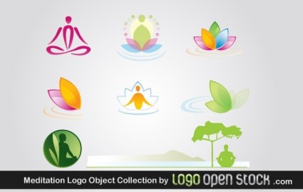 Коллекция объектов логотип медитации