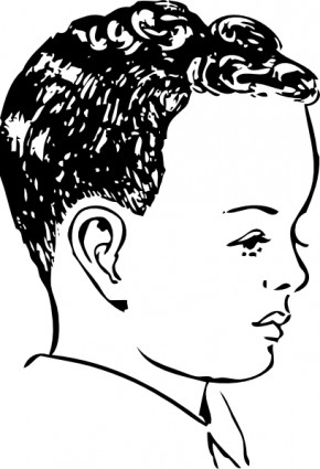 mittlere Haarschnitt mit natürlichen locken ClipArt