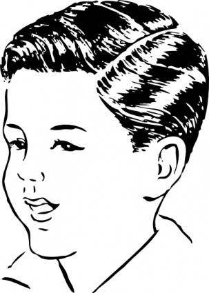 Coupe de cheveux moyenne avec côté partie clip art