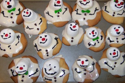 cookies de boneco de neve de fusão
