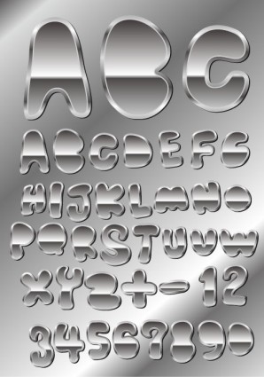 logam tekstur font desain vektor