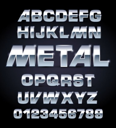 vector de diseño de fuente de textura de metal