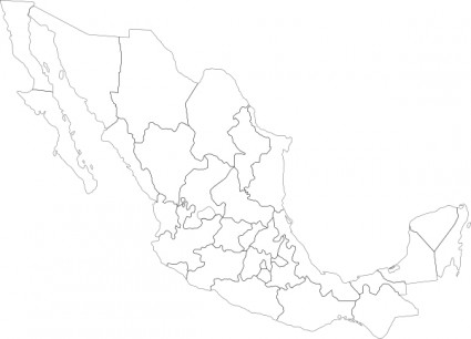 Mapa polityczna Meksyku clipart