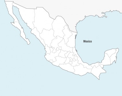 เวกเตอร์แผนที่ประเทศเม็กซิโก