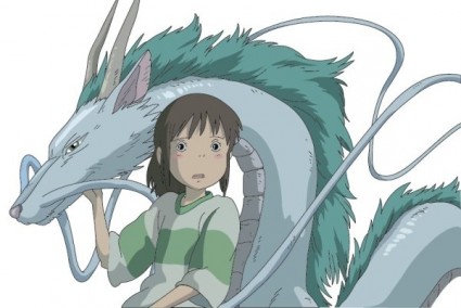 souris peint avec le dragon blanc vecteur chihiro