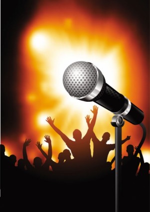 Microphone Bright Background Vector