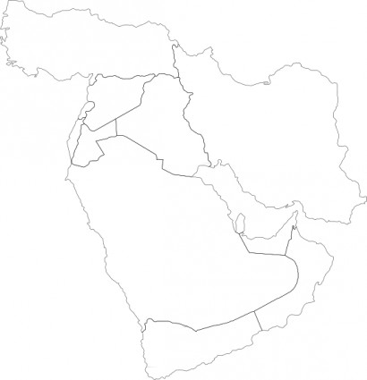Bliski Wschód Mapa polityczna clipart