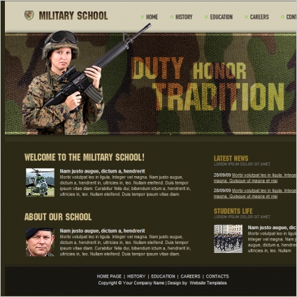 plantilla de la escuela militar