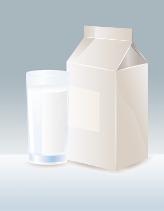 Milch mit Stroh und Karton