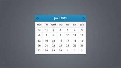 widget de calendario minimalista psd