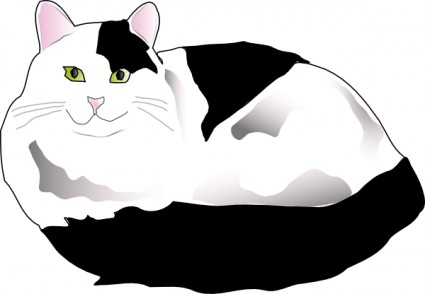 clipart de missiridia chat fluffy noir et blanc