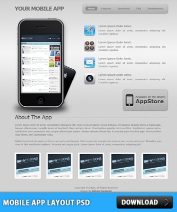 app mobile layout psd