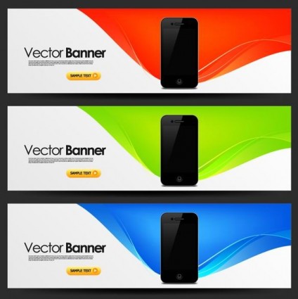 Mobile Banner Design Trend Pattern Vector
