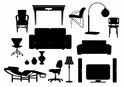 silhouettes de meubles modernes