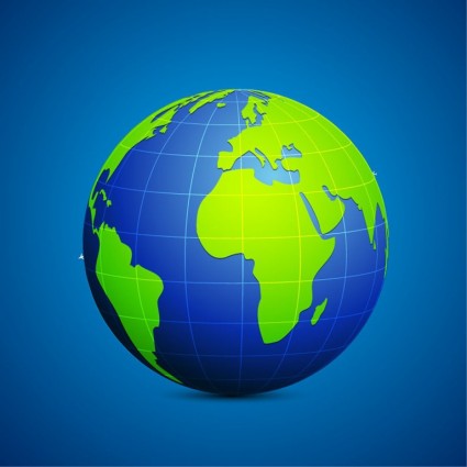moderno globo azul y verde conexión vector illustration