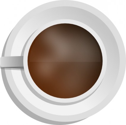 ClipArt vista dall'alto del realistico tazza di caffè mokush