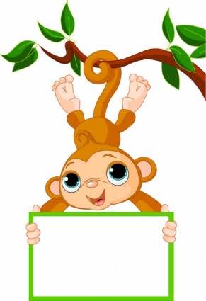 vecteur d'image de dessin animé singe