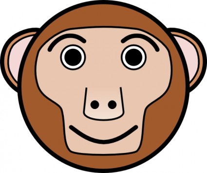 원숭이가 둥근 얼굴 클립 아트
