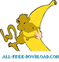 обезьяна с большой банан