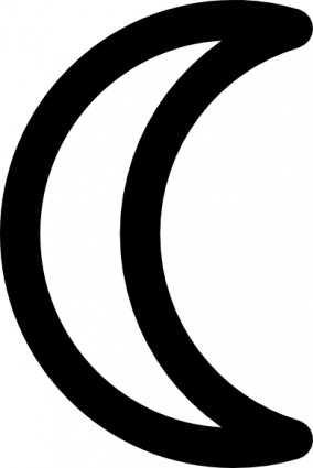 Luna símbolo decreciente clip art
