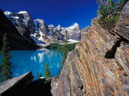 모 레인 호수 벽지 캐나다 세계