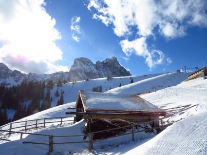 Berg Hütte Schnee