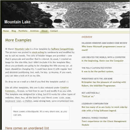 山湖のテンプレート