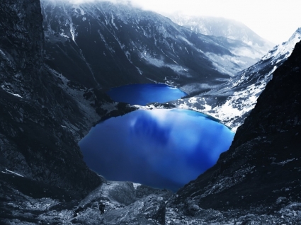 горные озера Обои пейзаж природа