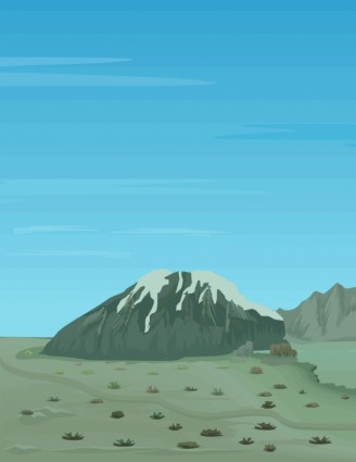 vettore di paesaggi di montagna