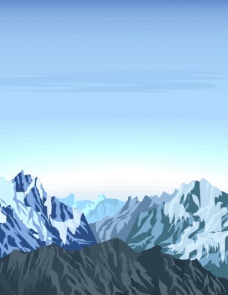 山の雪風景ベクトル